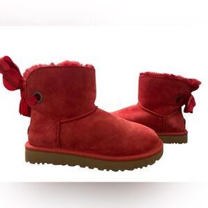 UGG CUSTOMIZABLE BAILEY BOW MINI RIBBON RED BOOTS